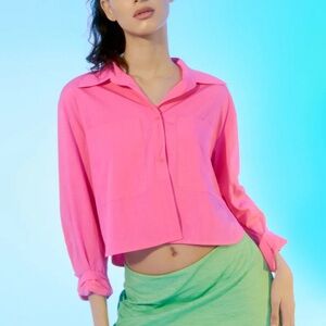 Pink Button Down Shirt for Women